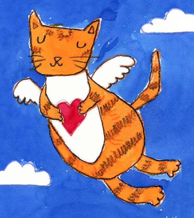 кошка валентинка уроки рисования для детей